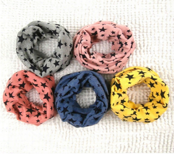 Free Shipping Classic Children's Cotton Scarf Kids Boy Giel Ring Scarf Shawl Unisex Winter Knitting Stars Collar Neck Warmer
