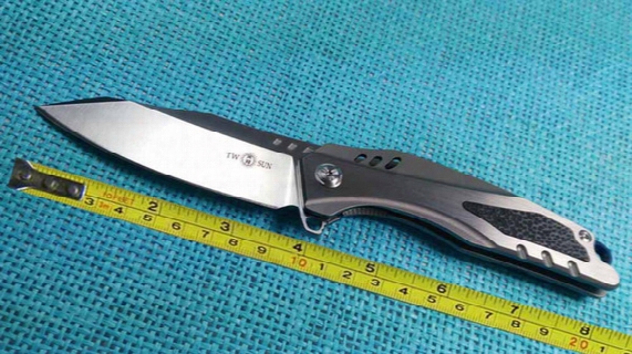 Free Shipping Night Morning Design Twosun Knives Pathfinder Tc4 Inlay Carbon Fiber D2 Blade Fast Open Pocket Folding Knife Ts22-pathfinder
