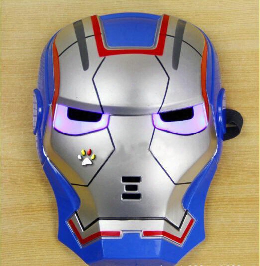 High Quality Kids Light Iron Man Mask Avengers Mask Full Face Pvc Cartoon Cosplay Halloween Chrismas Party Masquerade Ball Costume Masks