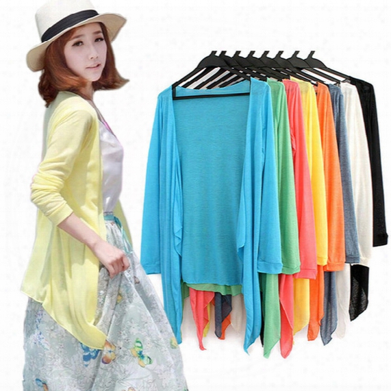 Hot Selling 2017 New Women Long Sleeve Cardigan Capes Jersey Mujer Tops Casual Thin Knitted Sweater Outwear Pull Femme Cheap