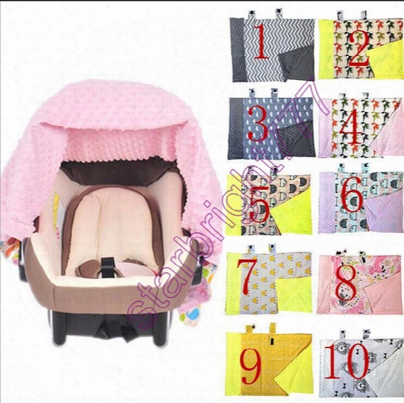 Ins Multifunctional Fox Nursing Infant Car Seat Cover Chevron Zigzag Cotton Baby Carrier Shade Cloth Baby Car Seat Canopy Baby Blanket