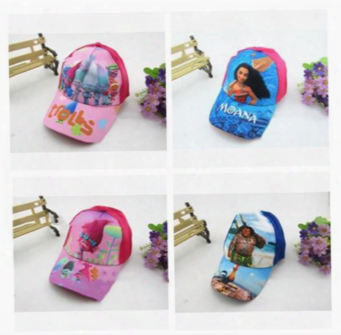 Kids Hats Moana Troll Caps Girls Boys Cosplay Anime Cartoon Girl Baseball Hat Cool Boy Hip-hop Cosplay Toy Kids Best Gifts Free Shipping