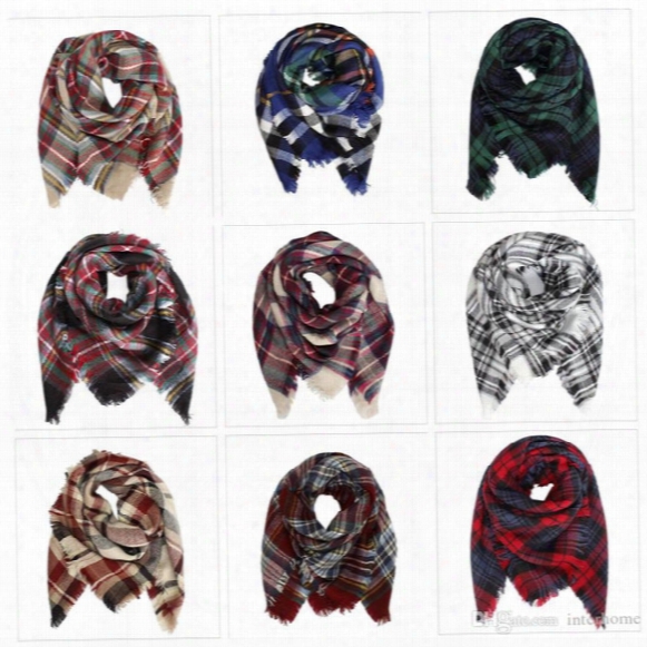 Kids Plaid Blanket Scarves Tartan Striped Tassels Scarf Fashion Warm Neckerchief Autumn Winter Baby Scarf Shawl Wholesale Accessories H151