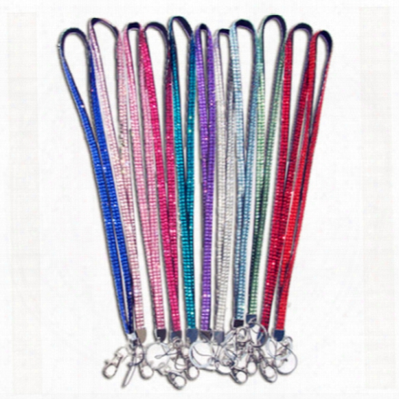 Luxury Bling Lanyard Crystal Rhinestone In Neck With Claw Clasp Id Pass Card Badge Key Holder For Mobile Phone Camera