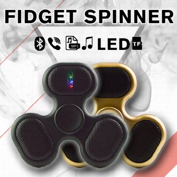 Micro Sd Tf Card Led Music Bluetooth 300mah Wireless Speaker Fidget Spinner With Mp3�audio�player Handsfree�calls Fidget In Stock Ledb06