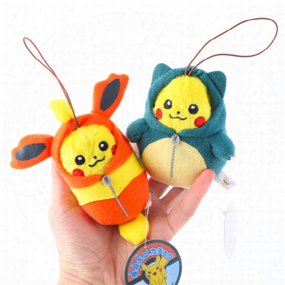 New Arrival Pikachu Plush Dolls Toys Mini Poke Go Cartoon Key Chain Pendant 9cm Stuffed Animals Plush Toys Keyring Key Chain Gifts