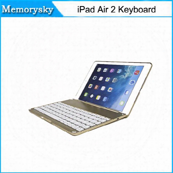 New Arrivals Ultra Slim Shell Aluminium Folio Wireless Bluetooth Keyboard Carrying Stand Case Cover For Apple Ipad Air 2 010243