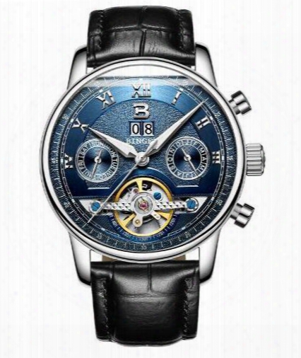 Original Switzerland Binger Luxury Brand Watches Mens Watch Automatic Military Leather Sport Clock Men Wrist Watch Man Relojes Hombre