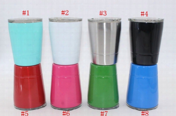 Red Wine Glasses 8.5oz Cups Stainless Steel Rambler Tumbler 8.5oz Cups Travel Vehicle Beer Mug Non-vacuum Mugs With Straws