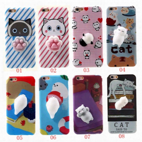 Squishy 3d Cartoon Soft Tpu Cat Panda/sea Lion/cat&#039;s Paw Soft Silicone Case For Iphone 7 7 Plus 6 6s Plus Be0444a