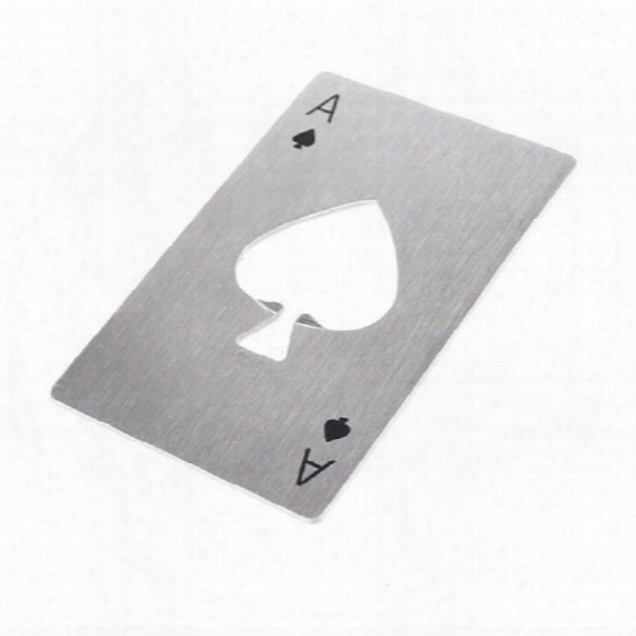 Stylish Poker Playing Card Ace Of Spades Bar Tool Stainless Steel Soda Beer Bottle Cap Opener Gift Wa2068