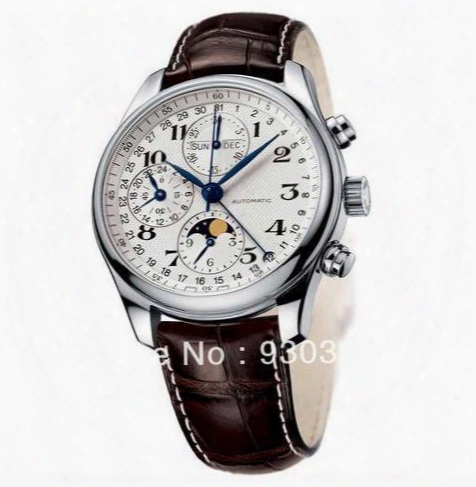 Top Swiss Brand Automatic Mechanical Watch Calendar Date Moonphase Business Men&#039;s Watch L2.673.4.78.3