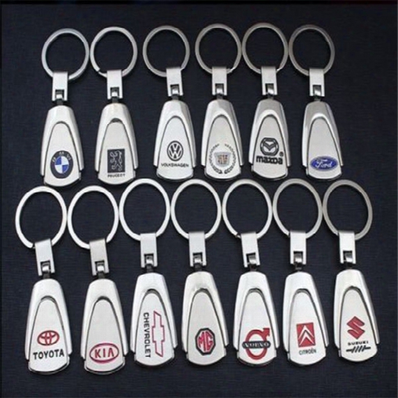 Trapezoidal Style Metal Car Keychain Part Collect Keyring Car Keyfob For Bmw Mazda Renault Toyota Ford