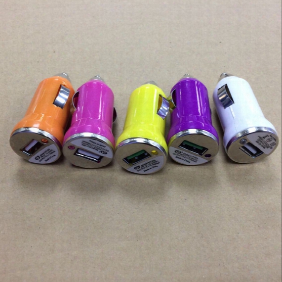 Usb Car Charger Adapter Colorful Bullet Chargers Adapter Cigarette Lighter For Apple Iphone7 Iphone 6s Plus Mini Samsung Galaxy Note 7 S7