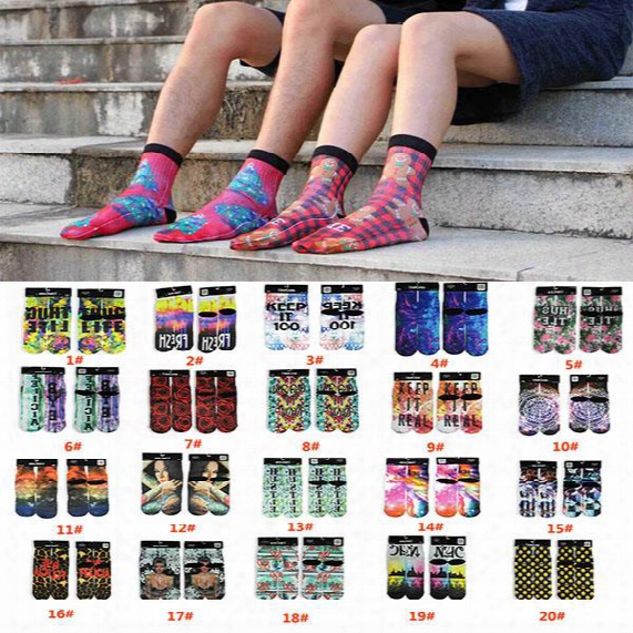 Women Men 3d Emoji Printed Socks Children Cartoon Hip Hop Basketball Skateboard Towel Sports Outdoor Stocking Socks 20 Style Hh-s01