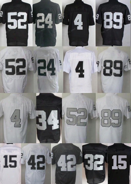 100% Stitched Mens Elite #24 Marshawn Lynch Jerseys 4 Derek Carr 52 Khalil Mack 89 Amari Cooper Bo Jackson Color Rush With Name And Number