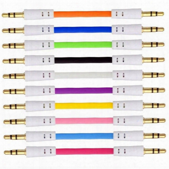 1m Flat Noodle Aux Cable 3.5mm Audio Auxiliary Cables Jack Male To Male Car Audio Stereo Cord Wire For Phone Iphone Ipod Mp3 Mp4 Pc
