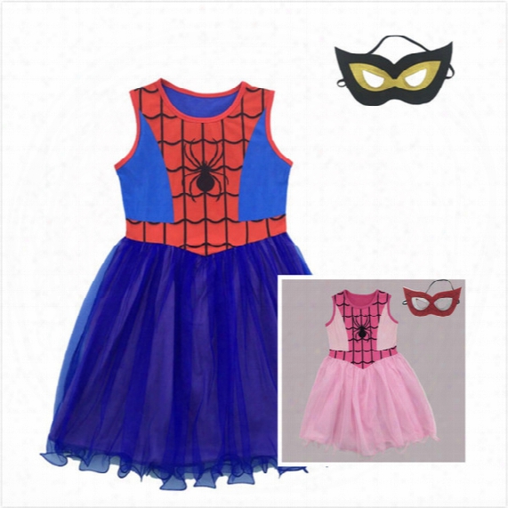 2 Style Girl Princess Dress Skirt + Mask Set Halloween Cosplay Cartoon Girl Dresses Dance Performance Dresses Children&#039;s Dresses Jc252