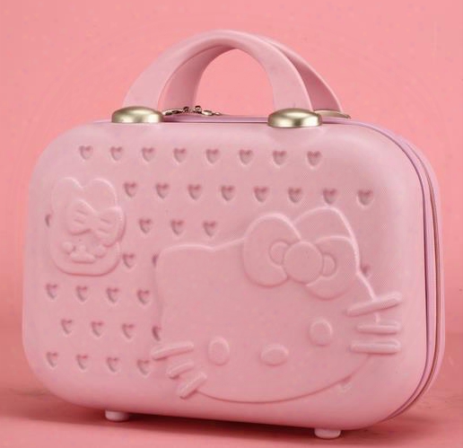 2016 Hello Kitty Women Make Up Case/business Travel Handbag Boarding Luggage/boy Girl Students Cartoon Suitcase 8 Color Choice