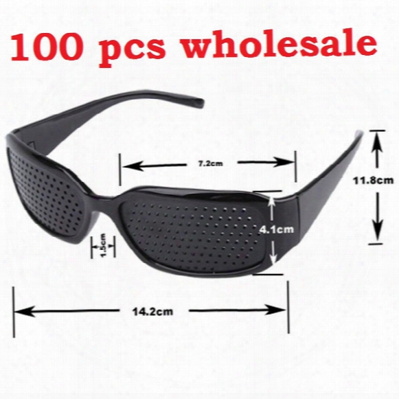 2017 Hot Black Unisex Vision Care Pin Hole Eyeglasses Pinhole Glasses Eye Exercise Eyesight Improve Plastic Natural Healing Dhl Free 100 Pcs