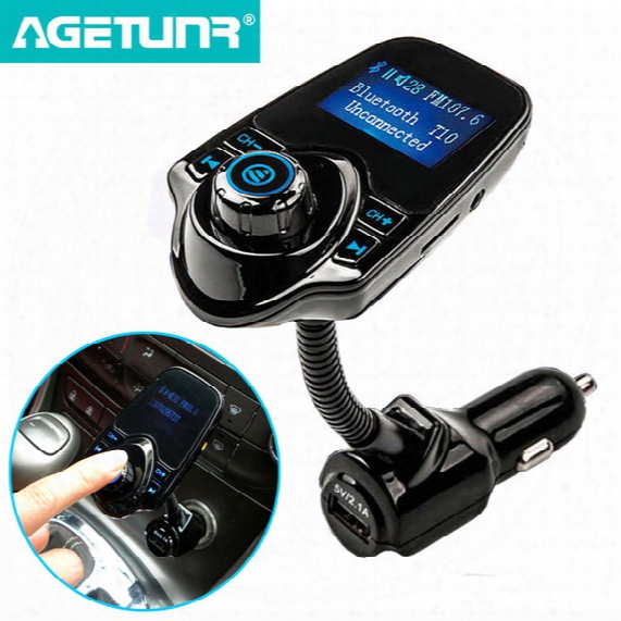 2017 New Bluetooth Car Kit Handsfree Set Fm Transmitter Mp3 Music Player 5v 2.1a Usb Car Charger, Support Micro Sd Card 1g-32g