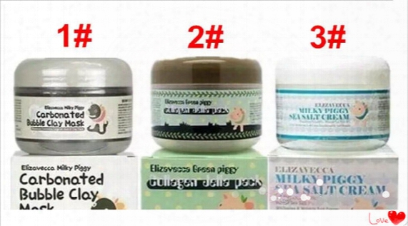 2017 Newest 3colors Carbonated Bubble Clay Mask Elizavecca Milky Piggy Moisturising Whitening Masks Elizavecca Clay Mask