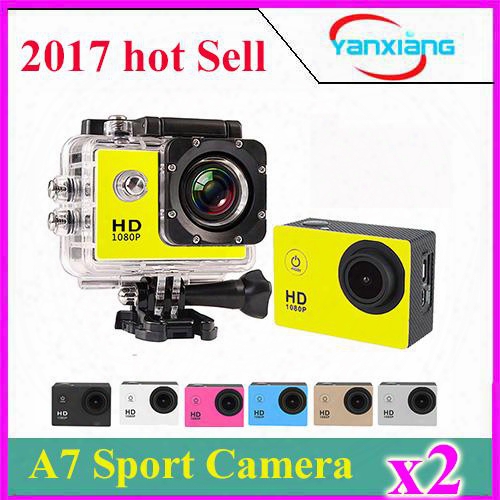2pc Popular 2.0" 720p Hd Sports Action Camera A7 30meter Waterproof Sport Video Recorder Car Cameras With 900ma Lithium Battery Zy-dv-02