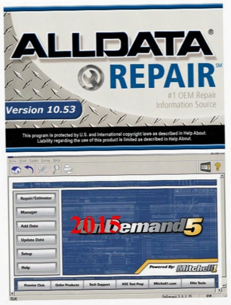 Alldata 10.53 Auto Repair Software Alldata And Mitchell Ondemand5 2015 Repair & Estimator Manual+1000g Hdd Dhl Free Shipping