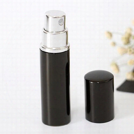 Black 5cc 5ml Hot Pump Empty Perfume Sprayer Bottle 5ml Aluminum Glass Anodized Compact Parfum Atomiser Fragrance Mini Spray Scent-bottle