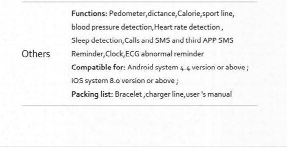Brand New Item A69 Smart Bracelet 24h Automatically Heart Rate Blood Pressure