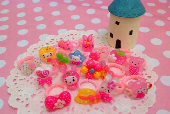 Cartoon Children's Rings Lovely Jewelry Childhood Fashion Ring Mix Styles