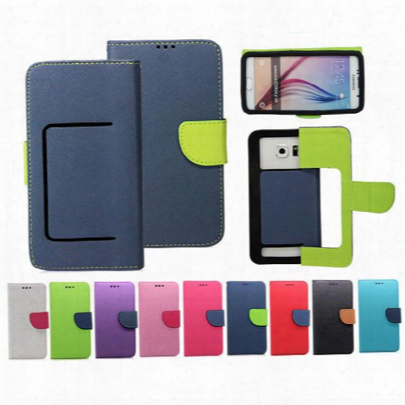 Case Universal Phone Wallet Pu Flip Leather Case Credit Card Back Cover For 3.5 To 5.7inch Cell Phone Mobile Phone