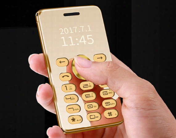 Fast Free Shipping New Arrival Full Metal Gold Luxury Mobile Phone Mini Card Cell Phone Unlocked With Call Answear Mp3 Mp4