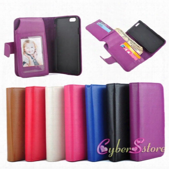 For Iphone 6 I6 Plus 6plus Billfold Wallet Photo Frame Leather Case With Card Slot Money Cash Pocket Cover For Iphone6