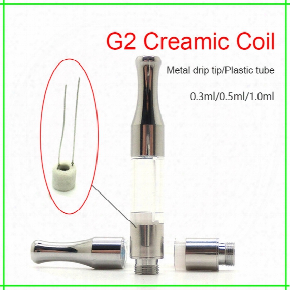 G2 Ceramic Coil Atomizer Oil Cartrid Ge Tanks 510 Atomize Vs 92a3 Ce3 G2 Vaporizer Vape Pen Oil Cartridge .3ml.5ml1.0ml Dhl Free