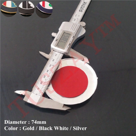 High Quality 74mm Gold/black White/new Giulia Style Car Logo Emblem Badge Sticker For Alfa Romeo Mito147 156 159 166 Giulietta Spider Gt