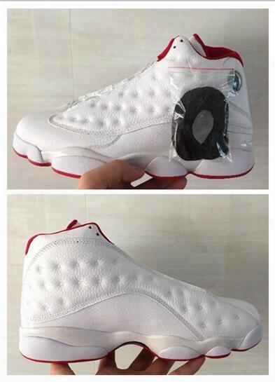 Hot Sale 13s Mens Basketball Cheap Shoes Real Carbon Fiber White Red Fashion Air 13 Outdoor Athletic Sneaker Genuine Leather