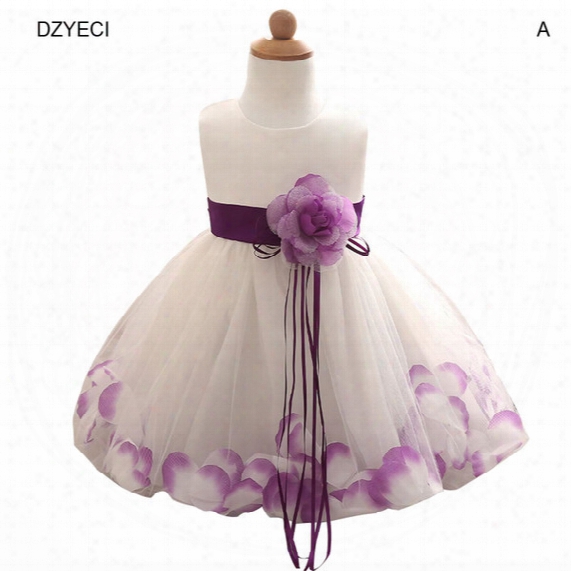 Infant Baby Girl Floral Dresses Carnival Costumes For Kid Bow Lace Tutu Wedding Dress Newborn Kid Clothes Children Frock Deguisement Elza