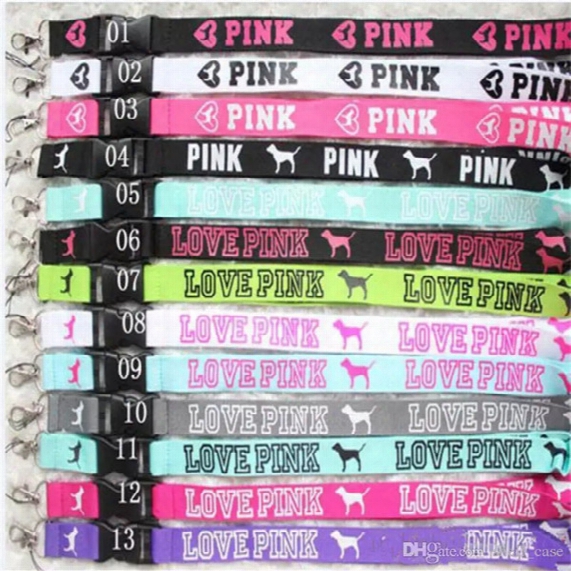 Love Pink Lanyard Neck Strap Detachable Phone Camera Keychain Key Badge Id Card String Lanyards For Iphone 6 7 Plus Galaxy S8