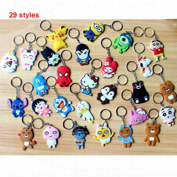 Mixed Lot Diy Hot Beautiful Soft Pvc Silicone Charms Keychain Cute Cartoon Anime Gift Key Pendant Rubber Key Chain Ring Jewelry
