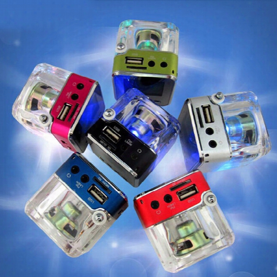 Nizhi Tt-028 Mini Portable Lcd Crystal Loundspeaker Subwoofer Speaker Micro Sd Card Fm Radio Mp3 Player Music Speakers Dhl Free Mis123