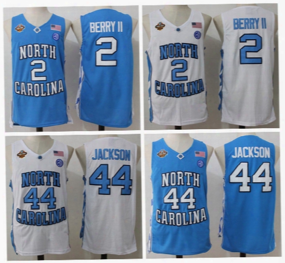 North Carolina Tar Heels Final Four Phoenix 2017 Championship 2 Joel Berry Ii 44 Justin Jackson College Basketball Jerseyys White Blue