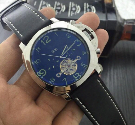 Pam Watch Famous Brand Luxury Automatic Mechanical Hand-winding Watch Fashion Casual Calendar Watch Gentleman Natural Leather Mens Watches