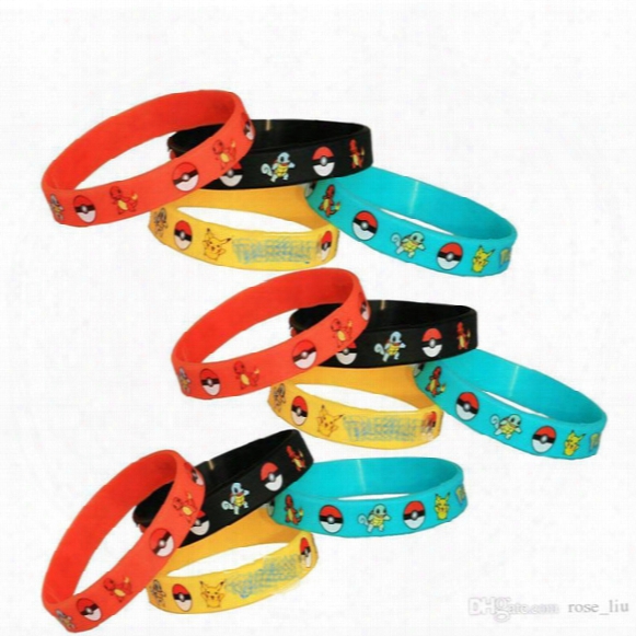 Poke Go Silicone Bracelets Toys 4 Color Children Poke Ball Sylveon Charmander Bulbasaur Jeni Turtle Bracelets B