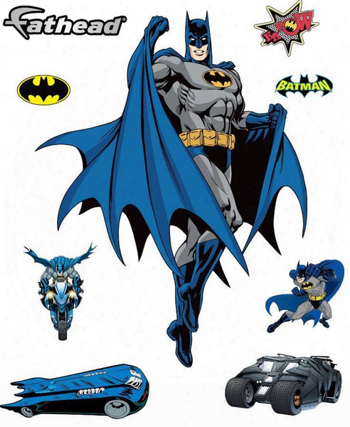 Removable Pvc Fathead Batman Gotham Guardian Wall Sticker For Kid Boy, Cartoon Decorative Wall Decal Movie Poster Home Decoration Wall Art