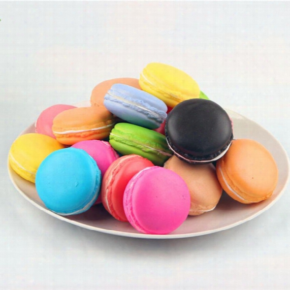 Slow Rising Kawaii Soft Squishy Macaron Dessert Cake Cute Cell Phone Straps Kids Toys Gift Charms Cream Bread Scented
