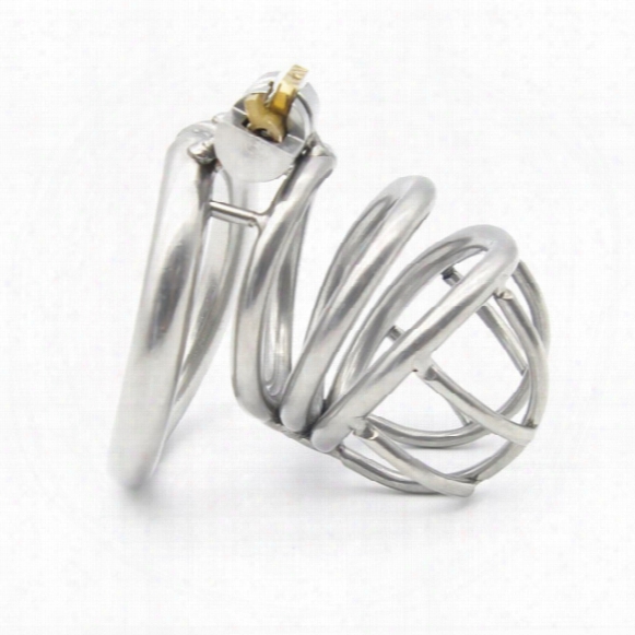 Stainless Steel Male Chastity Device With Arc-shaped Penis Ring Metal Cock Cage Chastity Device Sex Toys Sex Products
