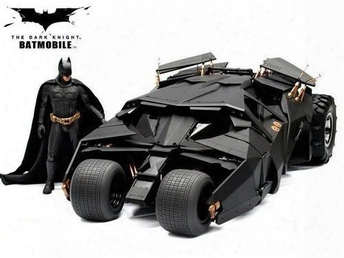 The Dark Knight Batman Batmobile Tumbler Black Car Vehecle Toys With Figure
