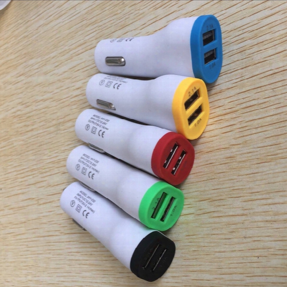 Universal Car Charger 5v-2.1a /1a Dual Usb Port Car Adapter Cigarette Charger For Iphone 5s 5 6 6s Samsung Htc Lg Sony Android Mobile Phone