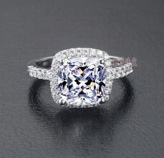 Us Gia Certificate Sona Diamond Drill Three Generations Ij Color 3 Carats Platinum -plated Sterling Silver Women Wedding Or Engagement Ring